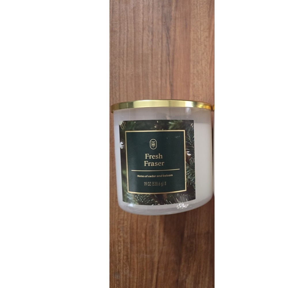 Threshold Fresh Fraser 14.5 OZ 3 Wick Scented Candle NEW With Lid s7